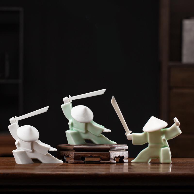 1 шт. Фарфоровая забавная ароматическая палочка для чая, аксессуар для домашних животных, самурай, керамический держатель для благовоний, набор для домашнего декора