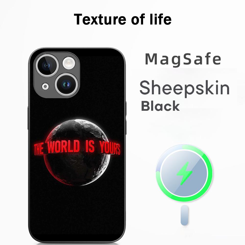 Тони Монтана Лицо со шрамом Классический плакат Чехол для телефона Для iPhone 17 16 15 14 13 12 Plus Pro Max Высококачественный Роскошный Magsafe Овчина