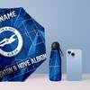 Brighton & Hove Albion Football Manual Five Fold 8 Rib Umbrella Support Custom Text, Lightweight Travel Umbrella