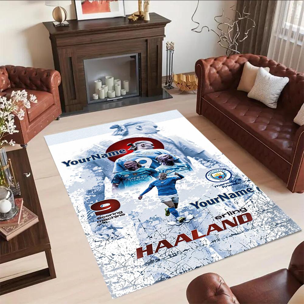 Haaland 202 Personalized Name Area Rug Suitable for Balcony Outdoor Decorate room Bedrooms Antislip Carpet Anime Office Decor