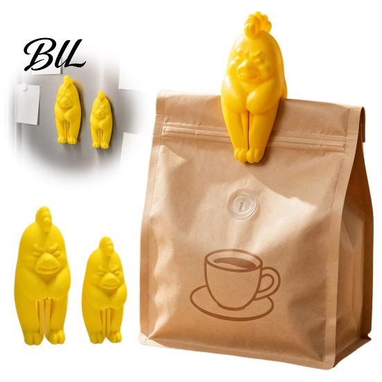 Food Sealing Clips Farm Animal Bag Clip Refrigerator Magnet, Snack for Kitchen, Shape Decorative Fridge Magnet Magnetic