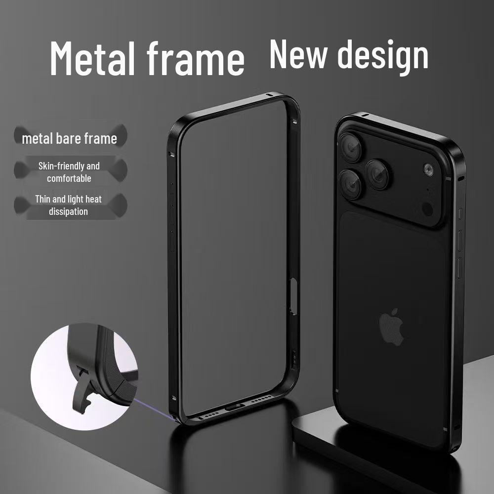 Защитный чехол для iPhone 16/17 с пряжкой в виде морского конька, алюминиевой рамкой и защитой от отпечатков пальцев