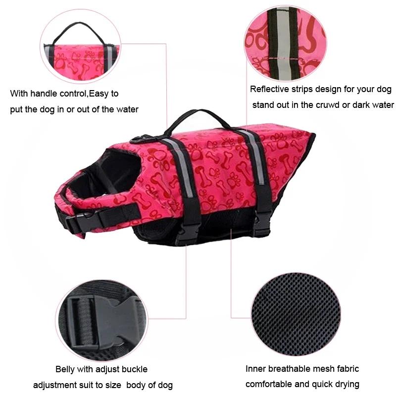 Жилеты для собак Adjustable Pet Dog Life Jacket With Reflective Strips Dog Flotation Vest For Cat Small Medium Large Dogs Swimming