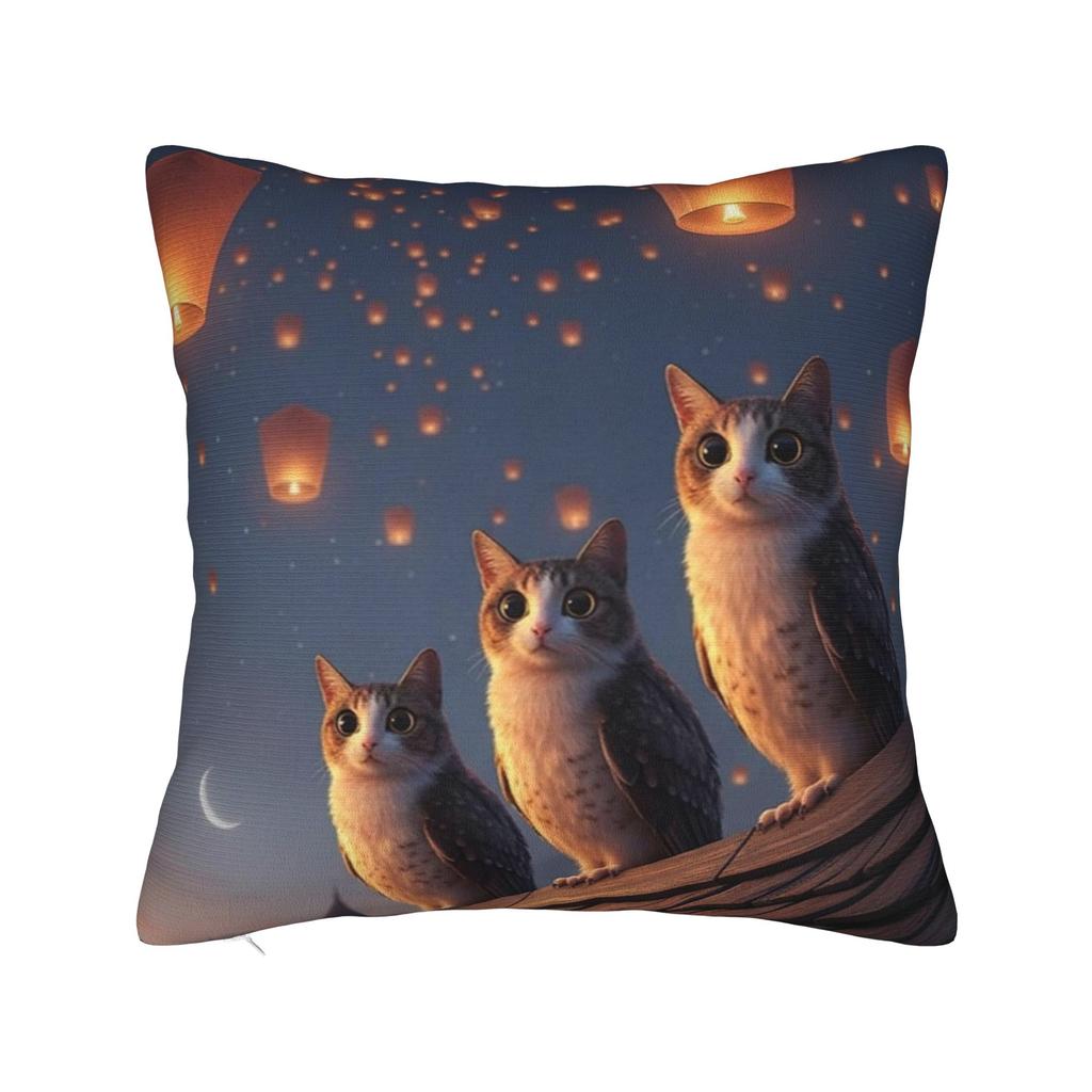 Наволочка Meowl Кот Сова Милые Наклейки с Питомцами Принт Наволочка Для Дивана Диванной Подушки Кровати Гостиной Винтажные Наволочки