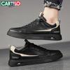 CARTELO Men's Shoes, Spring 2026 Versatile Footwear, Trendy Casual Leather Shoes for Men, Soft-Soled Sports Sneakers, Black, Size 41
