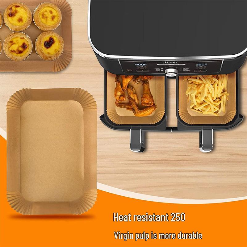 Одноразовые прямоугольные бумажные миски для аэрофритюрницы для моделей с двумя корзинами