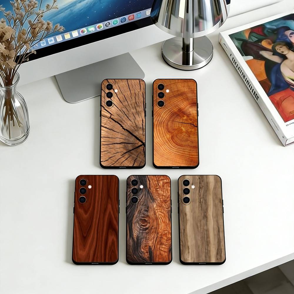 Чехол для телефона из натурального дерева, черный силикон, мягкий, для Samsung Galaxy A73, A72, A71, A70, A53, A52, A51