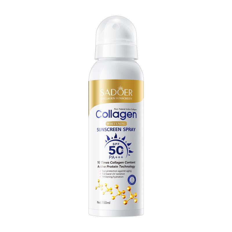 Коллагеновый спрей от морщин, отбеливающий, солнцезащитный SPF50 PA+++ с защитой от УФ-лучей для лица и тела