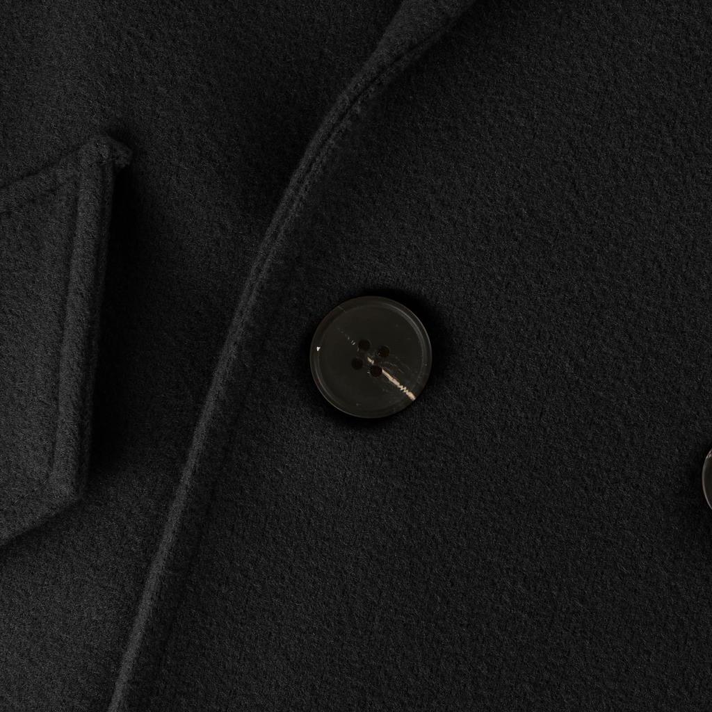 Women's Fashion Casual Loose Fitting Solid Color Long Suit Collar Jacket Woolen Coat