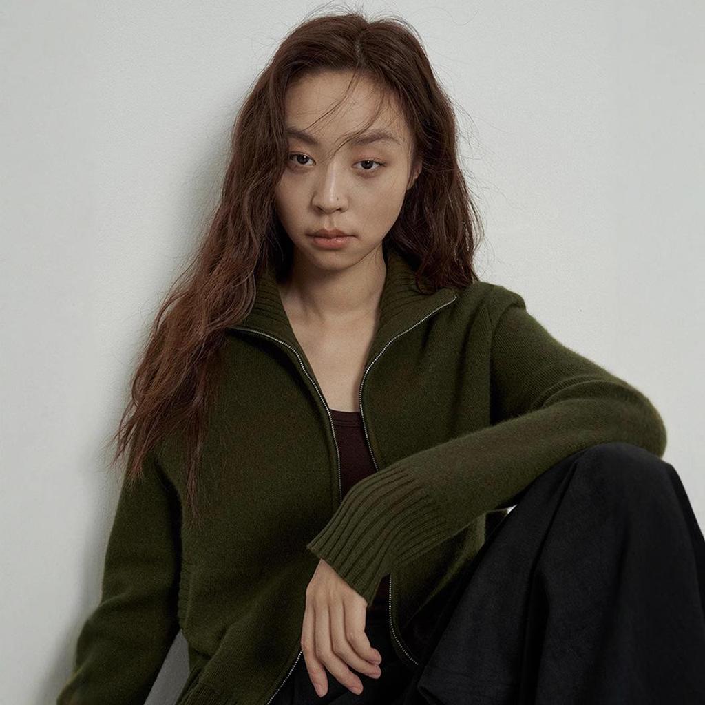 Love and Nancy 2024 Зимний полосатый шерстяной кардиган с воротником-стойкой для женщин