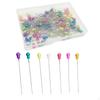 100x Sewing Pins for Fabric, Marker Quilting 56mm Colorful Pearl Head Straight