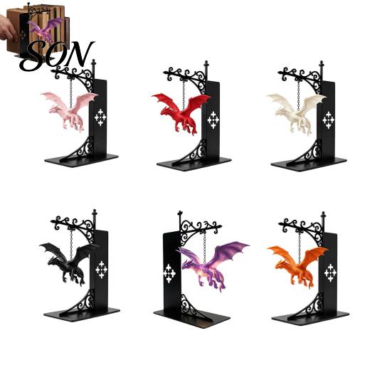 Heavy Duty Fantasy Book Holder Flying Dragon Bookshelf Light, Decorative Bookend Light for & Desk, Bookends Shelves Sculpture Support, Organizer Home
