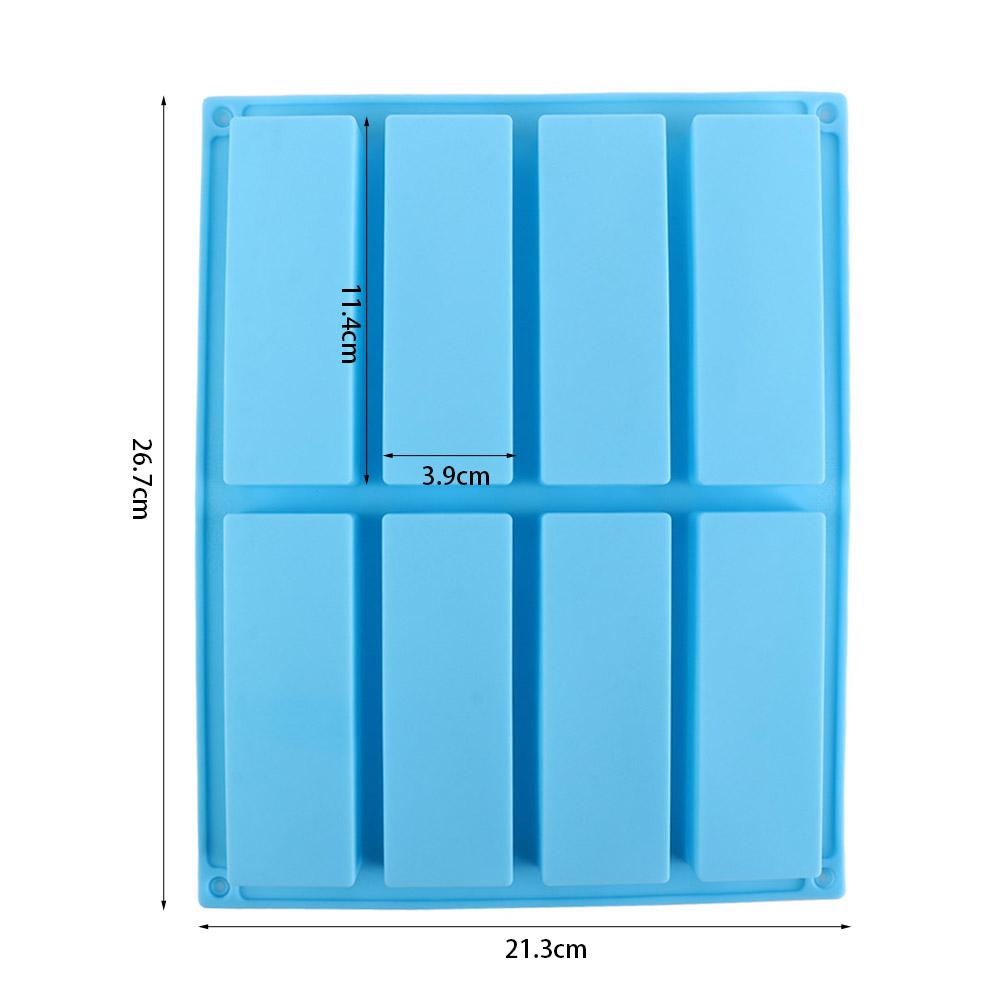 8 Cavity Silicone Baking Mold Rectangular Loaf Pan Durable Energy Bar Maker Kitchen Tools