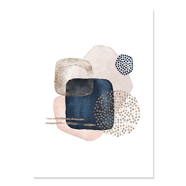 Абстрактная бежевая розовая золотая акварель в стиле бохо, настенная живопись на холсте, геометрическая форма, печать плакатов, картина, декор для спальни, гостиной, без рамки