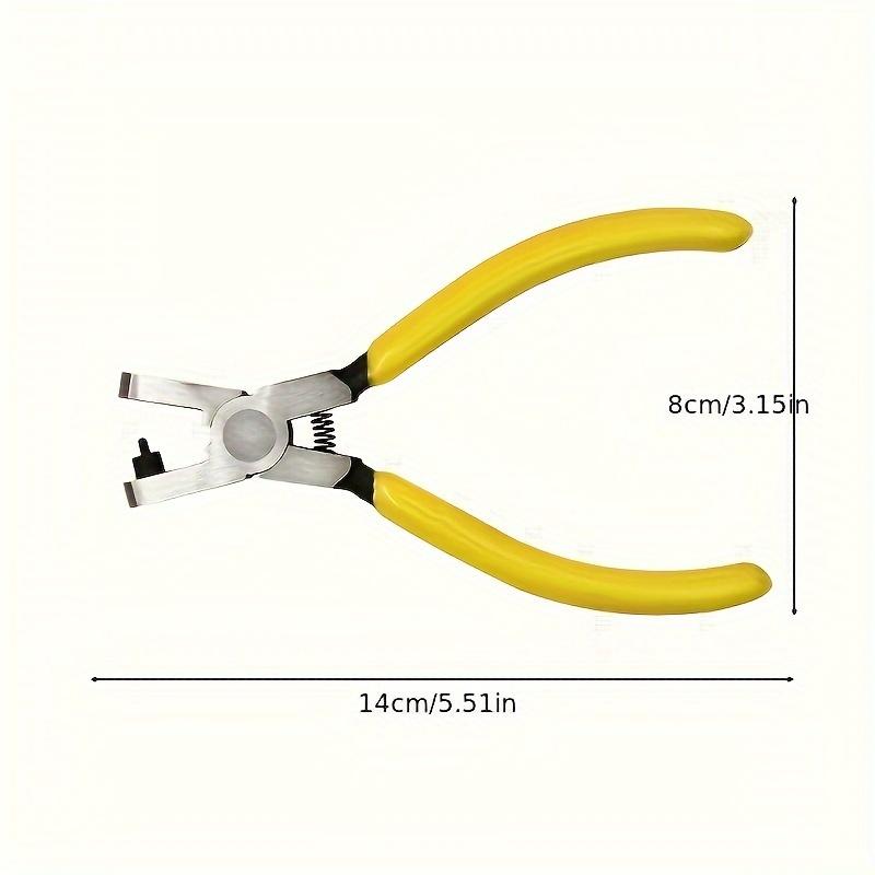 2.0mm Perforating Pliers, Suitable for Watch Straps, Dog Collars, Shoes and Handicrafts-precision Iron Restoration Tool,with Yellow Ergonomic Handle