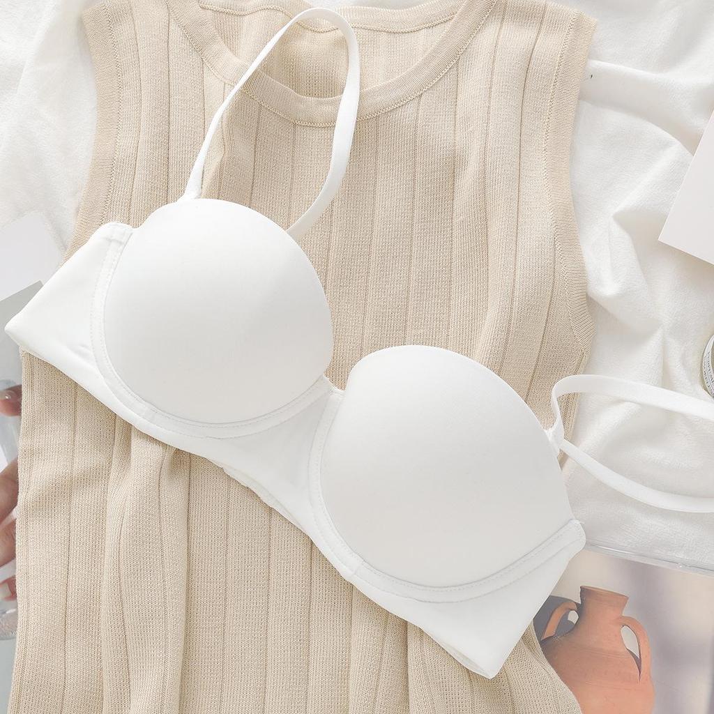 Женский бесшовный бюстгальтер без бретелей: Сексуальный, Гладкий, Регулируемый, Мягкая косточка, Дизайн полукубка для маленькой груди.