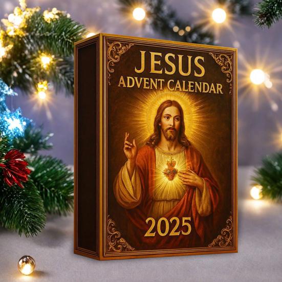 Jesus Second Coming Advent Calendar 2025 24-Day Countdown with Acrylic Ornaments Christian Halloween Decor for Home Car Tree Daily Surprise Gift