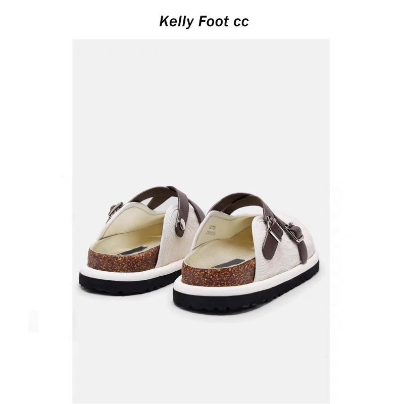 Fashion Baotou Cork Slippers Mary Jane Shoes Round Head Spring and Summer Women Half Shoes Comfortable Japanese Style Grils Sandals