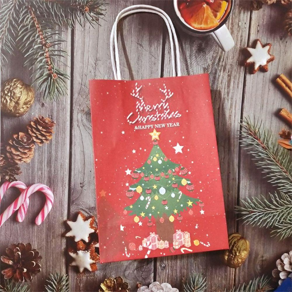 Decor Cake Package Candy Wrapping Bag Christmas Gift Bags Elk Santa Claus Kraft Paper Gift Box