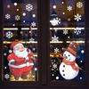 Санта-Клаус Снеговик Праздничная атмосфера Снег Украшенные Стеклянные Окна Наклейки на Окна