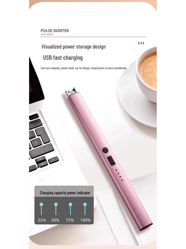 Перезаряжаемая зажигалка для ароматических свечей с длинной ручкой – Электронная импульсная удлиненная зажигалка для газовых плит