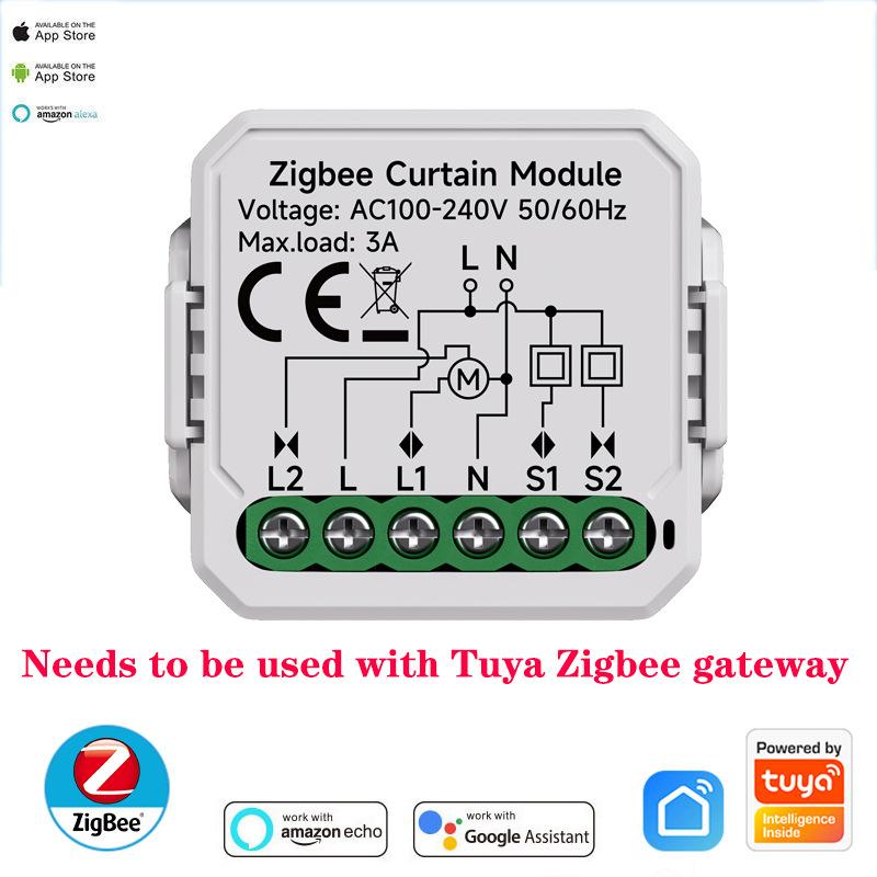 Tuya Умный WiFi Zigbee Модуль переключателя штор для подключенных рольставен и моторов жалюзи Приложение Smart Life Работает с Alexa Google Home