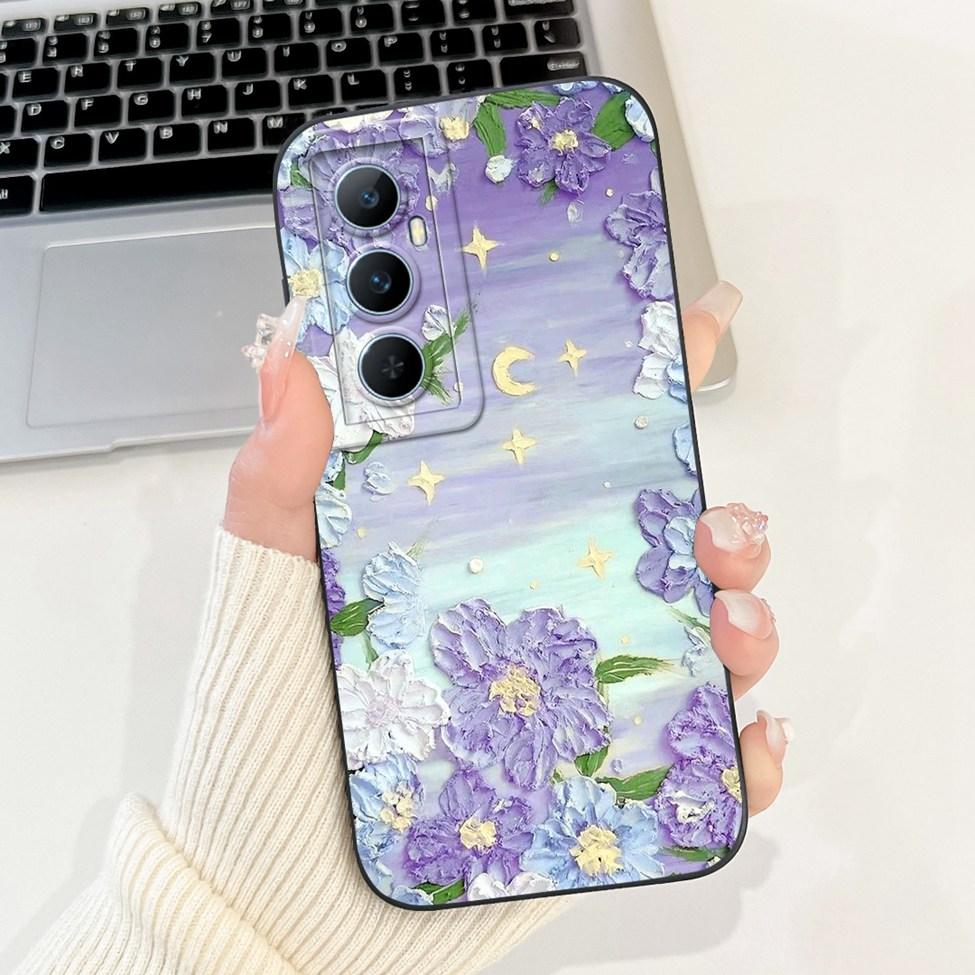 Funda For Realme C65 RMX3910 Back Cover For Realme C65 4G Case Shockproof Luxury Flowers Cute Cartoon Cool Silicone Bumper Coque