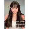 Brown Lolita Long Straight Wig for Round Faces - Natural Full Head Coverage