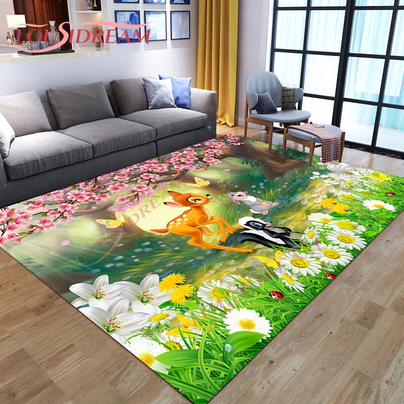 3D мультяшный ковер с оленем, дикая природа, горный пейзаж с лесным ковром для дома, гостиной, ковер с лосем для стирки, детские игровые ковры