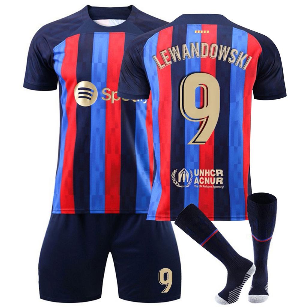 2324 Футболка Барселоны-Левандовски Детский комплект футбольного тренировочного костюма