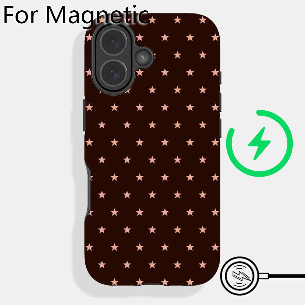 Luxury Clmj Colorful Mini Star Dot Phone Case for iPhone 17 16 15 14 13 12 11 Pro Max Plus Air Magnetic Double-layer Back Cover