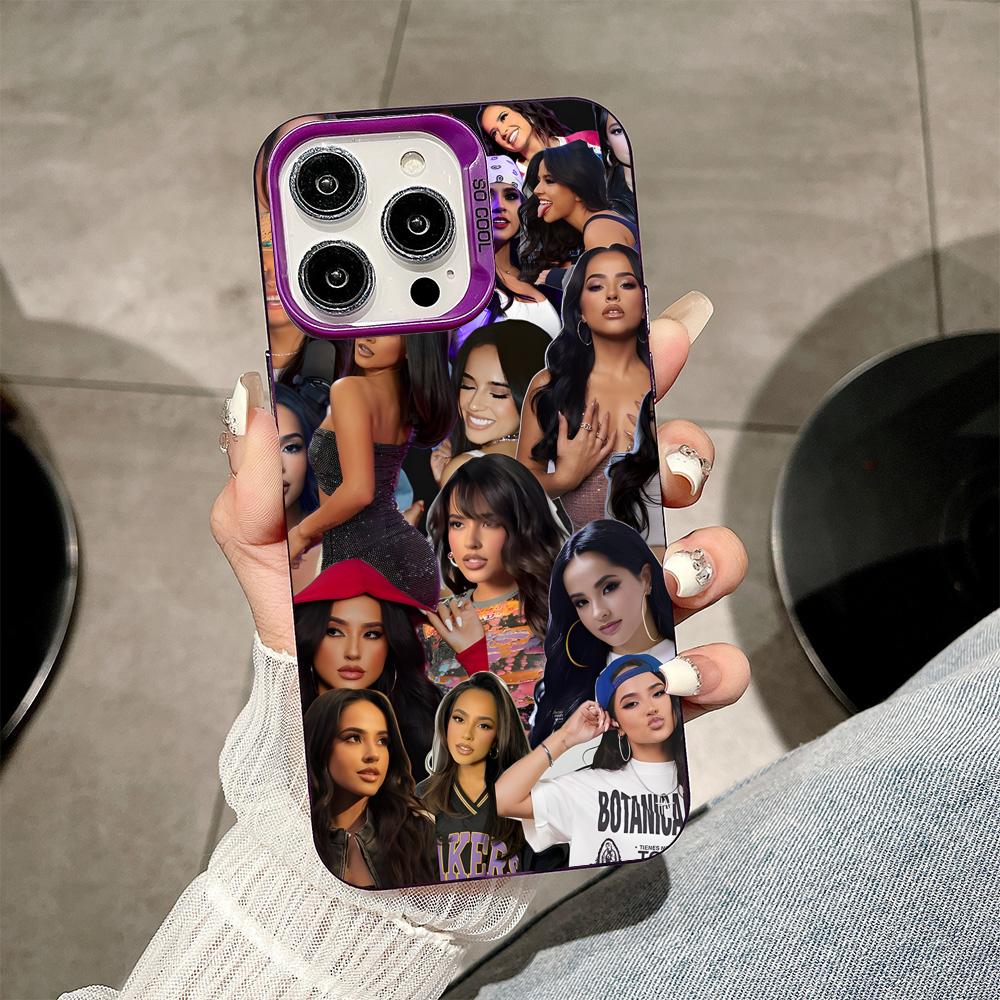 Модный фиолетовый полупрозрачный чехол для мобильного телефона Becky G для iPhone 17 16 15 14 13 12 11 X XR XS Air Pro Max Plus Цветная крышка