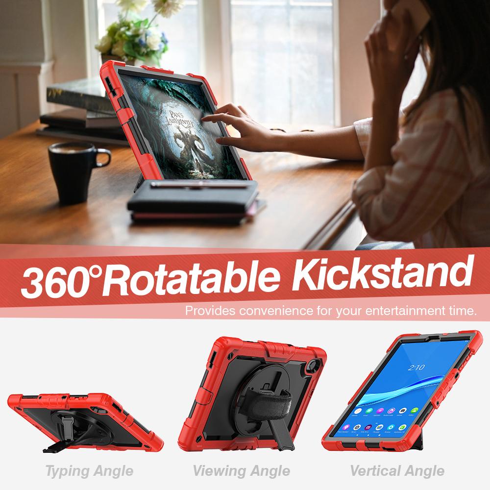 Rotating Stand Case Universal for Lenovo M10 Plus 2nd Gen TB-X606F X606X K10 TB-X6C6F X6C6X 10.3" with Screen Protector Cover