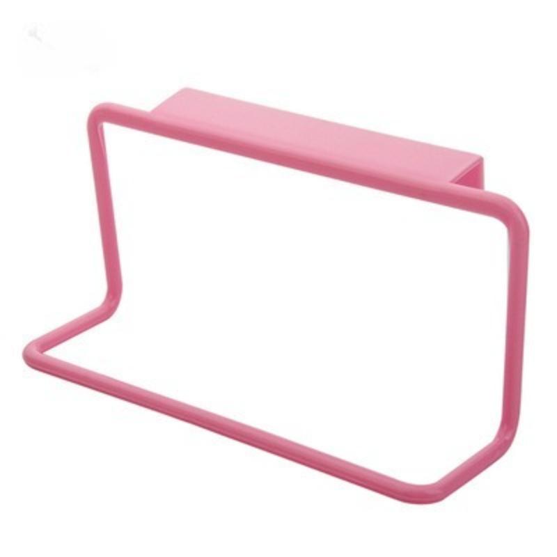 Bathroom Organizer Towel Rack Stand Cabinet Door Kitchen Bathroom Single Pole Towel Rack Plastic Sundries Rag Hanger Towel Bars