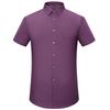 Classic Style Men's Solid Color Short Sleeve Button Up Lapel Shirt, Casual Chic Summer Tops For Office Casual Outdoors Wear