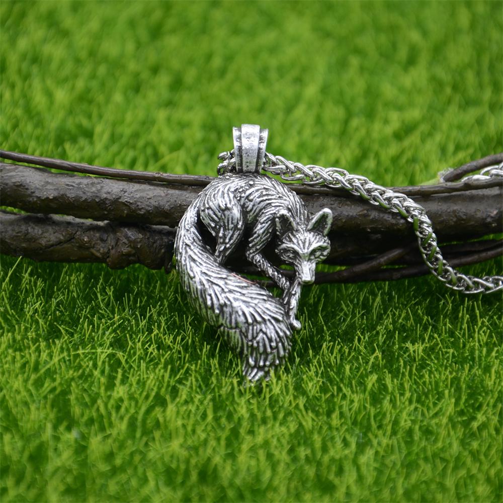 Славянский лис Кулон Viking Jewelry Ожерелье для мужчин Готические животные Аксессуары Ручная работа Норвежский амулет