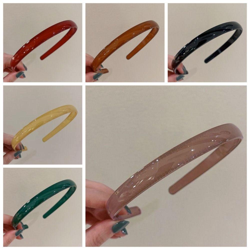 Тонкий акриловый ободок для волос однотонный пластиковый обруч для волос простой ободок для волос цвета желе макияж