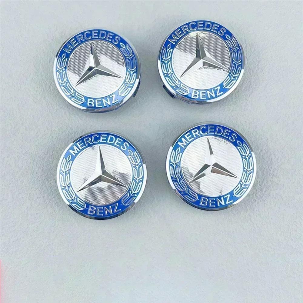 4 шт. 75 мм Синяя эмблема колпака ступицы колеса для Mercedes Benz C180 C200 E200 E260 E300 ML350 A1714000025 W230 W210 W211 W221 W219