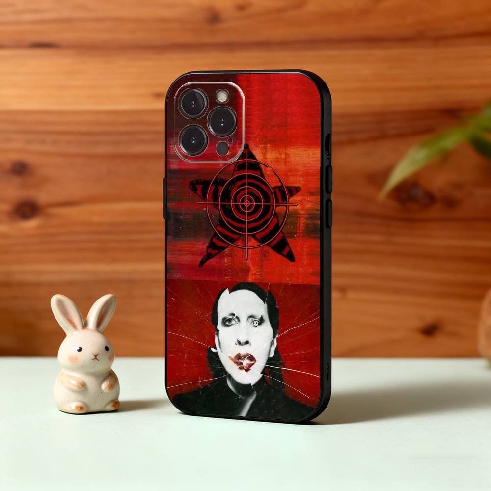Чехол для телефона M-Manson M-MarilynS Singer для iPhone17 16 15 14 13 12 11 Pro Max Plus, 5G Мягкий Черный Чехол