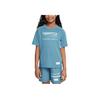 Дышащая удобная мягкая впитывающая пот короткорукавная футболка Dri-Fit Детские топы Дымчато-синий Ледниково-синий HJ3743-006