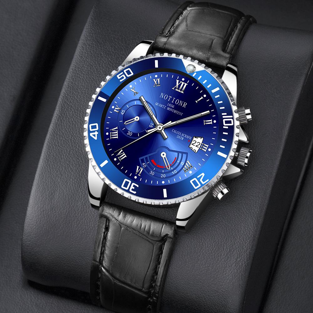 Мужские модные часы Классические кварцевые часы Модные деловые часы Спортивные мужские часы Кожаный ремешок