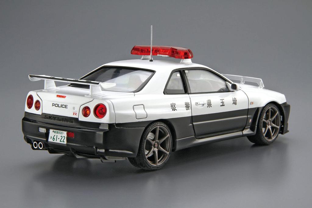 Aoshima Bunka Kyozai Серия Патрульных Машин 1 Nissan BNR34 Skyline Патрульная Машина 1999 Пластиковый Модельный Комплект Co., Ltd. 1/24 Нет. ГТ-Р