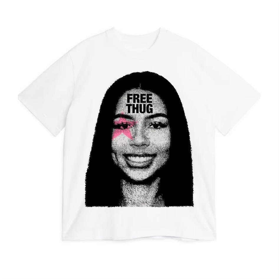 Женская футболка Mariah The Scientist Free Thug Рэпер Звезда Мода Хлопковая футболка с коротким рукавом Футболки Круглый вырез Одежда
