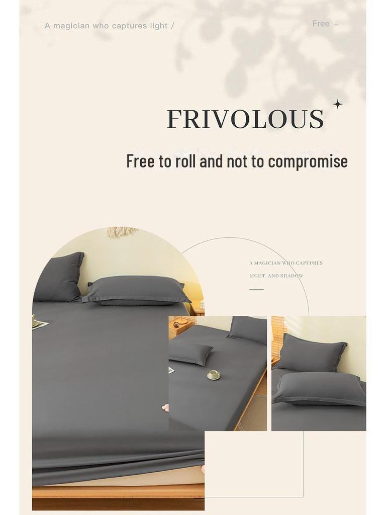 Soft and Smooth Solid Color Sanded Cotton Bed Sheet for Single and Double Beds, Offering Comfort and Protection Against Dust.