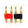 Double Row 4mm Banana Plug Connector Gold Plated Speaker Adapter Two-position Audio Loudspeaker Cross Plug Red Black