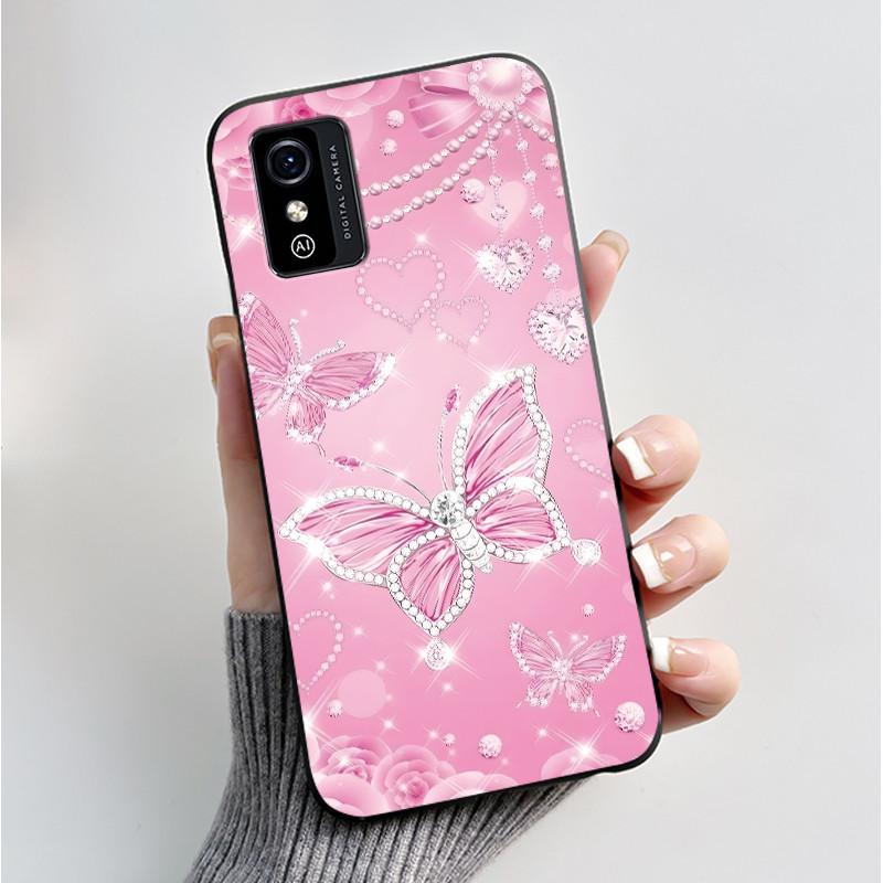 Printing Pattern Case For ZTE Blade L9 Soft Silicone Black Shell Cover Cute Flower Cartoon Casing