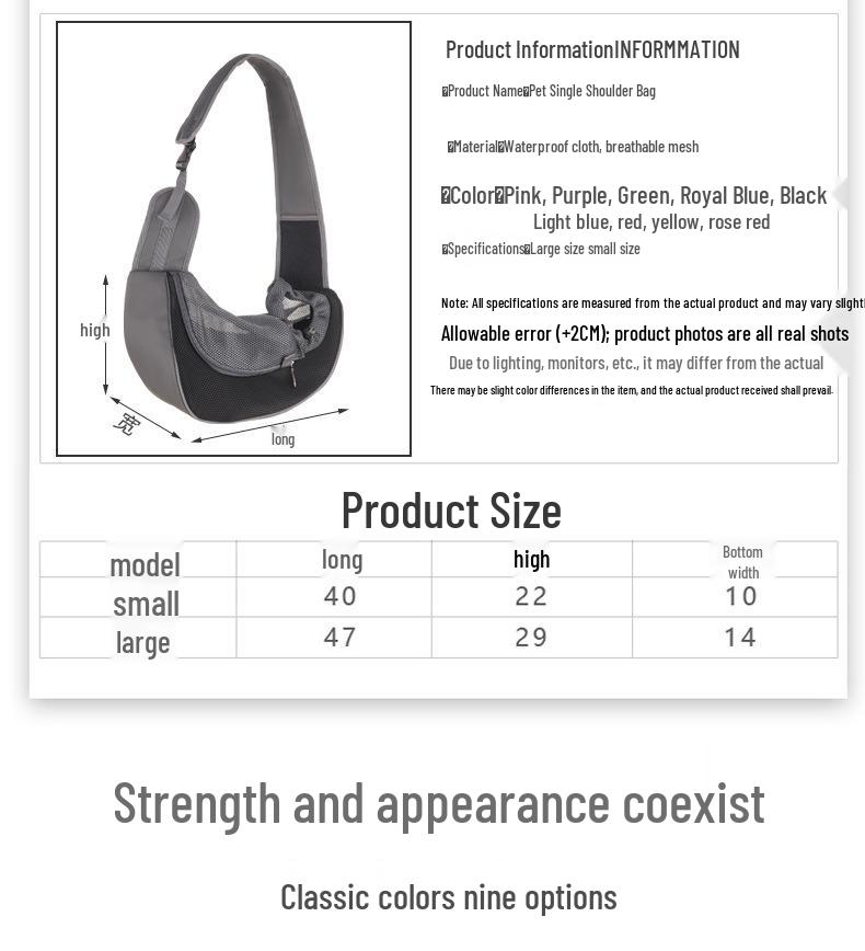 Breathable Crossbody Pet Carrier Bag for Cats and Dogs