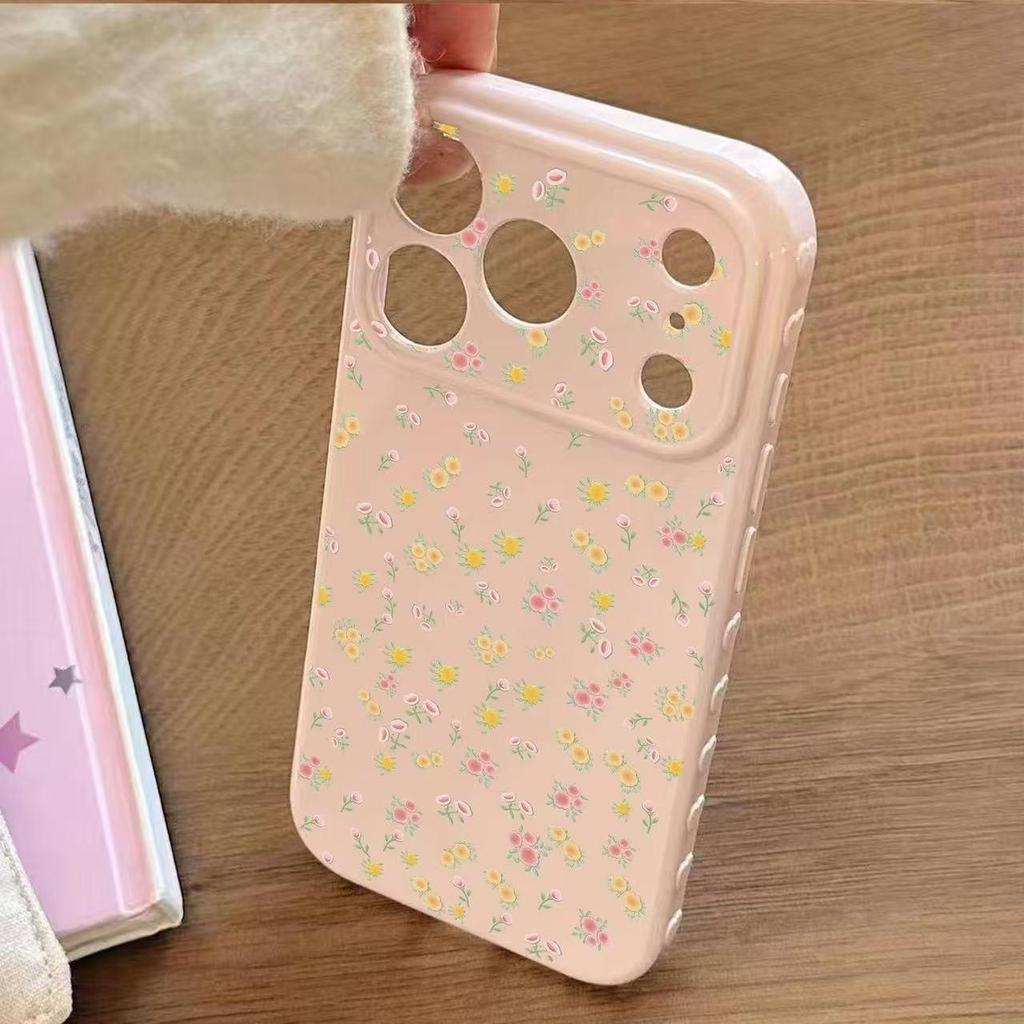 Чехол для iPhone 17 Pro Max с цветочным узором, сердцем и окошком