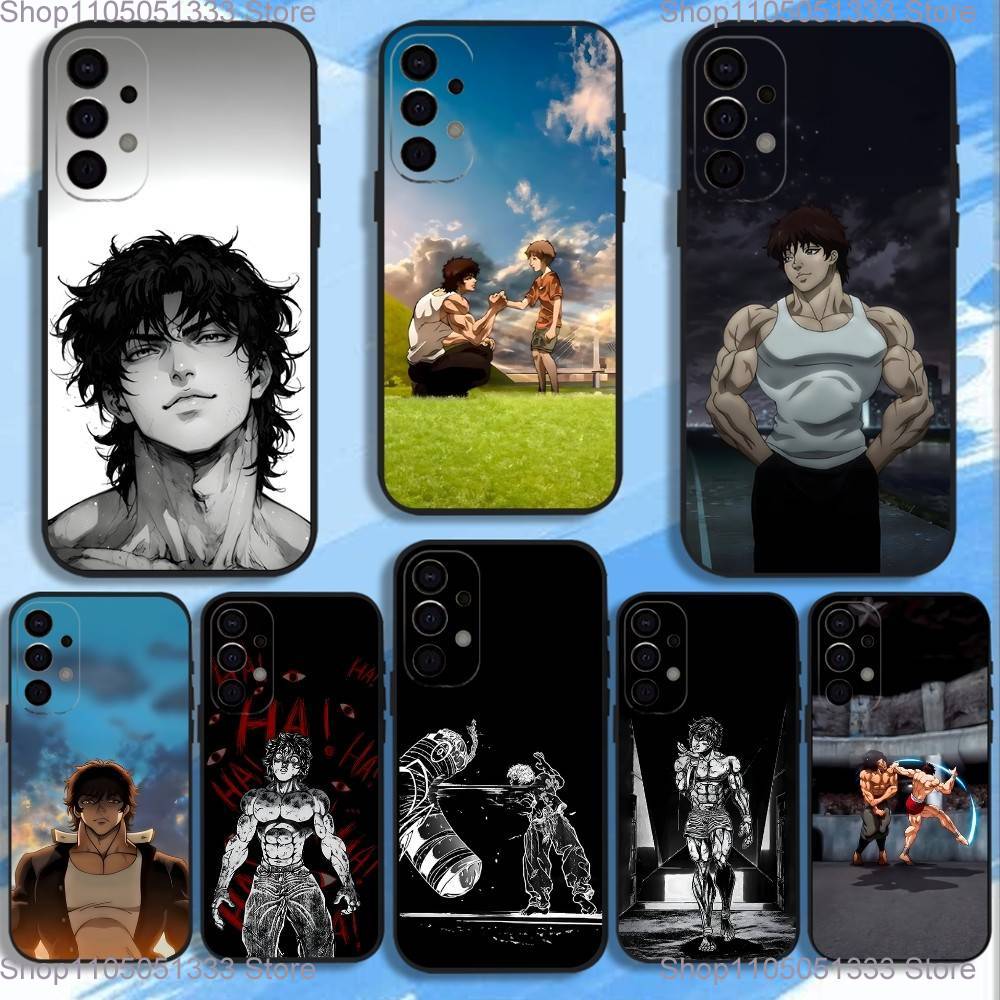 Аниме Баки Х-Ханма Чехол для телефона для Samsung S25,S24,S21,S22,S23,S30,Ultra,S20,Plus,Fe,Lite,5G Черный чехол
