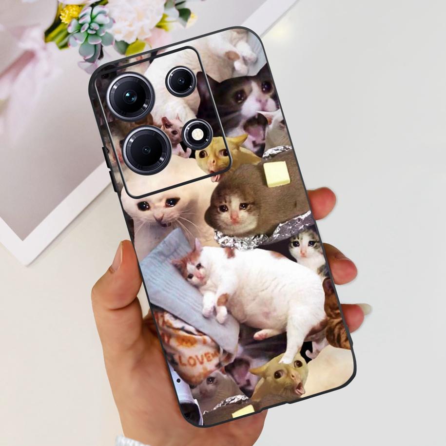 For Infinix Note 30i Case Stylish Flower Black TPU Shockproof Bumper For Infinix Note 30 Pro X678B Phone Cover Note 30 5G Fundas